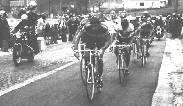 Merckx leads world champion Freddy Maertens in pursuit of 
Hinault and Dierickx. 