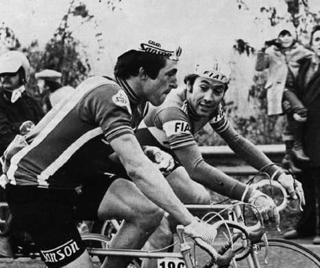 Francesco Moser and Eddy Merckx